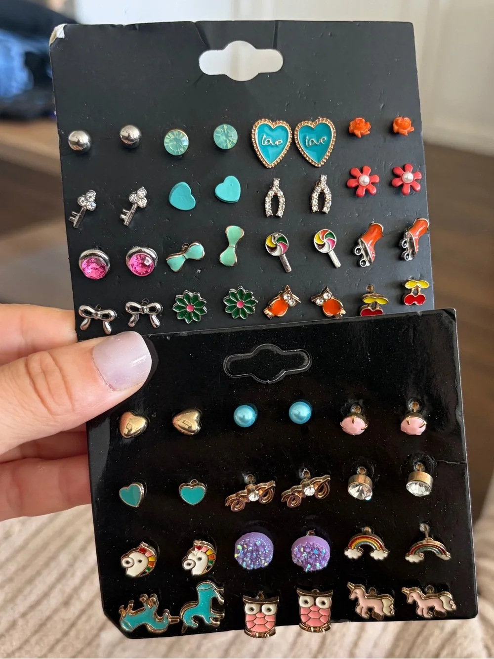 Colorful Whimsical Stud Earring Bundle – Hearts, Flowers, Animals & More